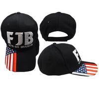 " Fjb Let's Go Brandon " Ricamato Cappello Nero Cappellino Nuovo