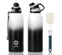 Fjbottle Borraccia in acciaio inox da 600 ml/800 ml/1 l/1,5 l, con coperchio magnetico, senza BPA, borraccia termica in metallo per sport, bevande calde e fredde, a prova di perdite, per palestra