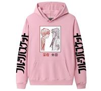 FJHYEEBN Anime Fruits Basket Hoodie Tohru Cosplay Anime Manga Pullover Sohma Yuki Kyo Harajuku Carino Manica Lunga Da Donna, Rosa A, M