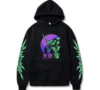 FJHYEEBN Felpa da uomo Anime Neon Genesis Evangelion Asuka Langley Soryu Ayanami Rei a maniche lunghe Cosplay, Nero , M