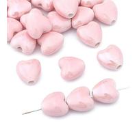 FJISD 10*10mm 30/60 pz Retro Perline di Ceramica di Colore Della Caramella Colorata Amore Perline di Porcellana Per L'artigianato Fai Da Te Creazione di gioielli Bracciale Pendenti e Ciondoli Perline