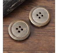 FJISD 10/20 Pezzi 18/22MM Set di Bottoni in Vero Corno per Abiti in Vero Corno di Bufalo Bottoni per Blazer Bottoni in Corno Marrone Bottoni per Cappotto per Uomo/Donna