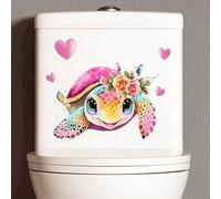 FJISD 30 * 30CM 2-4PCS Adesivi per Coperchio WC autoadesivi Tartaruga Marina Adesivi per sedili WC Impermeabili in PVC per Bagno Adesivi murali Divertenti per WC