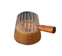 FJIXUO 2 pezzi 180 ml tazza for estrazione caffè manico in legno dosatore for espresso for brocca for il latte Per L'ufficio E Per L'uso Domestico(Clear)