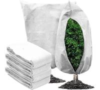 FJIXUO 2 Pezzi di Copertura Invernale con Coulisse e Cerniera for Proteggere Alberi e arbusti da Piante per Piante in Vaso(White,80x100cm)