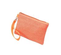 FJIXUO 2 pezzi pochette da donna zaino fatto a mano cinturino polso ragazza borsa a tracolla in paglia portamonete intrecciato portafoglio spiaggia Per I Viaggi E Per L'uso Quotidiano(Orange)