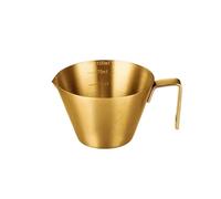 FJIXUO 2 pz 100 ml In Acciaio Inox Caffè Espresso Misurino Con Manico Beccuccio Latte Schiuma Tazza Barista Strumento for La Cucina Per L'ufficio E Per L'uso Domestico(Golden)