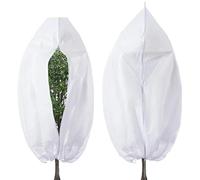 FJIXUO 4 Pezzi di Copertura Invernale for Piante, Coperta Protettiva for Alberi con Cerniera, Coulisse, Tessuto da Giardino Riutilizzabile, Antivento per Piante in Vaso(80x100cm)