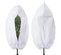 FJIXUO 4 Pezzi di Copertura Invernale for Piante, Coperta Protettiva for Alberi con Cerniera, Coulisse, Tessuto da Giardino Riutilizzabile, Antivento per Piante in Vaso(80x60cm)
