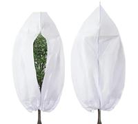 FJIXUO 4 Pezzi di Copertura Invernale for Piante, Coperta Protettiva for Alberi con Cerniera, Coulisse, Tessuto da Giardino Riutilizzabile, Antivento per Piante in Vaso(80x120cm)