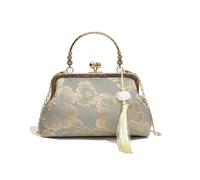 FJIXUO Borsa da sera con ricamo a tracolla donna Portamonete Borse di lusso for a mano tendenza Per Cene E Feste(Green)