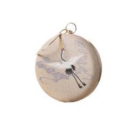 FJIXUO Borsa Da Sera Ricamata Con Gru Retrò Donna Rotonda A Tracolla For Banchetti Le Donne Pochette Circolare Cena Per Cene E Feste(Gold)