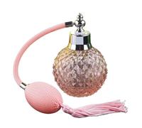 FJIXUO Bottiglia di profumo cristallo vintage da 100 ml Atomizzatore a spruzzo lungo Bottiglie vetro riutilizzabili con nappa Regalo donna for Per Viaggi E Campeggio(Pink)