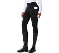 FJIXUO Pantaloni da Equitazione Aderenti a Compressione Addominale a Vita Alta Elastici Antiscivolo in Silicone Donna, Tinta Unita per L'equitazione,L'addestramento(Black,XL)