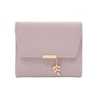 FJIXUO Portafoglio da donna corto autunno e inverno Piccolo portafoglio a tre pieghe semplice fresco Per Viaggi E Vacanze(Pink)