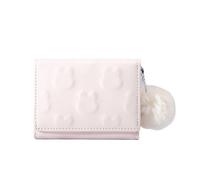 FJIXUO Portafoglio piccolo corto carino da donna tinta unita semplice multi porta carte Zero Per Viaggi E Vacanze(Pink)