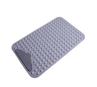 FJIXUO Tappetini da bagno antiscivolo in TPE rettangolari morbidi for doccia e, tappetino massaggiante con ventosa Per Vasche Da Bagno(Grey,40x70cm)