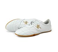 FJJLOVE Scarpe Taekwondo Resistenti all'Usura, Scarpe da Boxe da Karate Antiscivolo Kung Fu Tai Chi Sneakers per Uomo Donna Bambini Bambini Adolescenti Adulti,Bianca,35 EU