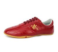 FJJLOVE Scarpe Taekwondo Resistenti all'Usura, Scarpe da Boxe da Karate Antiscivolo Kung Fu Tai Chi Sneakers per Uomo Donna Bambini Bambini Adolescenti Adulti,Rosso,36 EU