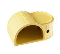 FJMQHU Casa per Gatti Mobile Cuccia Tunnel E Nascondiglio con Tappetino Tiragraffi Integrato Adatto per Gatti da Interno E Piccoli Animali, Giallo