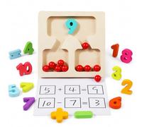 FJMQHU co Educativo di Matematica in Legno, Contenitore Perline, co prescolare Numeri, Pratica di Scrittura, per educatori Infanzia