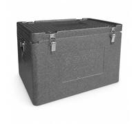 FJMQHU Contenitore Termico in per Alimenti Freddi, Cassa Isolante Riutilizzabile per Trasporto, Grigio 68L con cerniere, maniglia e chiusura, 68L