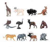 FJMQHU Figure Animali in Plastica, Giocattolo, animali della prateria | plastica resistente - apprendimento animali - set 12 pezzi statici - gioco creativo - per divertimento - per studio