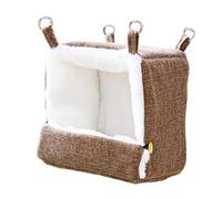 FJMQHU Nido Riscaldato per Uccelli Rifugio Termico Casa Hammock USB Peluche Letto Appeso Adatto per Pappagalli Criceti Riposo Interno Animali Domestici, Marrone