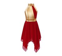 FJOADNVM Abito da Pattinaggio Artistico Costume da Ballo lirico for Bambina for Bambini Abito di lode for for Il culto della Chiesa Abbigliamento liturgico Moderno for Coro(Burgundy,16)