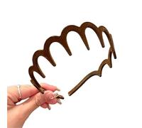 FJOADNVM Bandana Donna Flocking Plastic Teeth Headbands Winter Wavy Headband With Big Combs Non-slip Hair Bands For Women Accessories(Brown(1pcs))