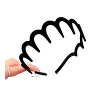 FJOADNVM Bandana Donna Flocking Plastic Teeth Headbands Winter Wavy Headband With Big Combs Non-slip Hair Bands For Women Accessories(Black(1pcs))