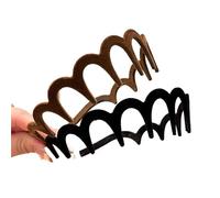 FJOADNVM Bandana Donna Flocking Plastic Teeth Headbands Winter Wavy Headband With Big Combs Non-slip Hair Bands For Women Accessories(Brown Black(2pcs))