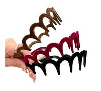 FJOADNVM Bandana Donna Flocking Plastic Teeth Headbands Winter Wavy Headband With Big Combs Non-slip Hair Bands For Women Accessories(Mixed(3pcs))