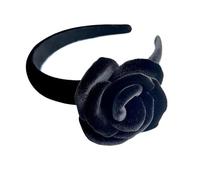 FJOADNVM Bandana Donna Oversize Red Black Velvet Rose Crown Hairband Women Headband Hair Accessory
