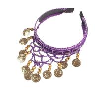 FJOADNVM Bandana Donna Retro Belly Dance Headband With Red Sequin Coin Fringe, Decorative Headpiece For Performances(PURPLE)