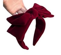 FJOADNVM Bandana Donna Wine Red Black Velvet Big Bow Headband Fluffy Exquisite Texture Design Retro Elegant Daily Party(Color 1)