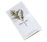 FJOADNVM Biglietto Auguri Matrimonio 10 pezzi/confezione biglietti di auguri creativi fatti a mano con fiori secchi, pieghevoli for studenti, set scritti a benedizioni(Color 15)