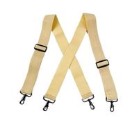 FJOADNVM Bretelle Da Uomo 1 pezzo di bretelle larghe da uomo alla moda con gancio e fibbia a 4 clip, elastico for pantaloni lavoro(Khaki)