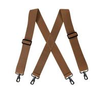 FJOADNVM Bretelle Da Uomo 1 pezzo di bretelle larghe da uomo alla moda con gancio e fibbia a 4 clip, elastico for pantaloni lavoro(Camel)