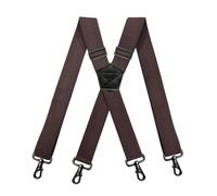 FJOADNVM Bretelle Da Uomo Bretelle da uomo con fibbia a gancio nera, 4 clip, bretelle a forma di X, elastiche in grano mais, jockstrap maschile(Coffee)