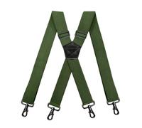 FJOADNVM Bretelle Da Uomo Bretelle da uomo con fibbia a gancio nera, 4 clip, bretelle a forma di X, elastiche in grano mais, jockstrap maschile(Deep Green)