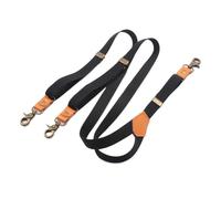 FJOADNVM Bretelle Da Uomo Bretelle flessibili da uomo e donna con fibbia a maglie in pelle PU, colore marrone a strisce vintage, in bronzo, a 3 ganci(Black)