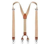 FJOADNVM Bretelle Da Uomo Fibbia a gancio for jeans da 2,5 cm, clip a Y, 4, accessori for pantaloni, bretelle for adulti(A04 Beige)