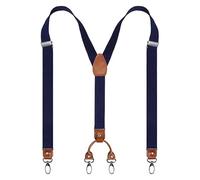 FJOADNVM Bretelle Da Uomo Fibbia a gancio for jeans da 2,5 cm, clip a Y, 4, accessori for pantaloni, bretelle for adulti(A16 Deep blue)