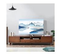 FJOADNVM Copertina Per TV Paraluce for televisione con forza elastica paesaggistica, tessuto antipolvere for TV, 32-75 pollici, stile cinese semplice e moderno(02,75 inch)