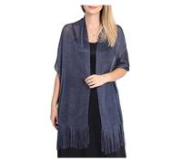 FJOADNVM Coprispalle Donna Chiffon Bolero Eleganti Abiti da Sera, Scialli Donna, con Nappe in Filo d'Argento Dorato, Sposa, Damigella d'Onore, Festa(Blue1)