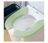 FJOADNVM Copriwater Ispessito 2 Paia Copriwater Impermeabile Tappetino Closestool Lavabile Accessori Bagno Colore Puro Morbido Cuscino Universale for Sedile WC(Light Green)