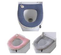 FJOADNVM Copriwater Ispessito Cuscino for Sedile del Water Simpatico Orsetto for in Velluto Modelli con Cerniera Sedile Copriwater Guarnizione for copriwater(Grey)