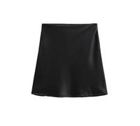 FJOADNVM Gonna Donna Raso Modern High Waist Asymmetrical Acetate Satin Half Skirt for Women Side Hidden Zipper Short Elegant A-Line Silhouette per Le Donne(Black,S)