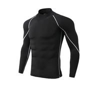 FJOADNVM Maglia Termica da Ciclismo Maglia Termica Elastica da Uomo, Canottiere a Compressione(Black Gray Line,4XL)